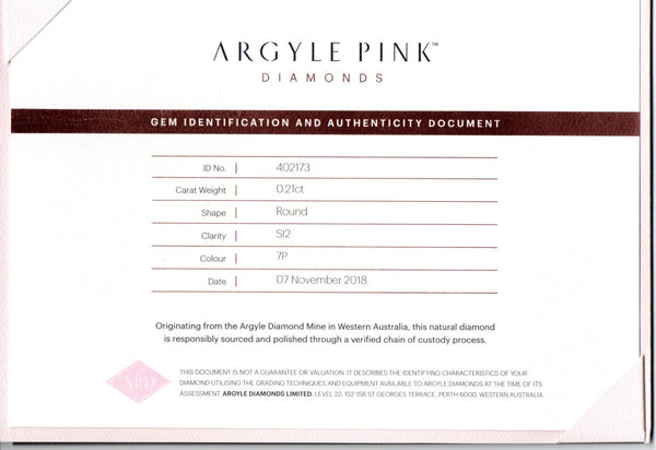 Argyle Pink Diamonds, 0.21ct - Far East Gems & Jewellery