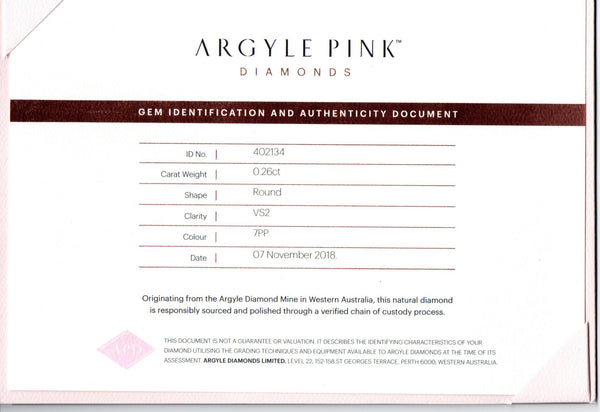 Argyle Pink Diamonds, 0.26ct - Far East Gems & Jewellery