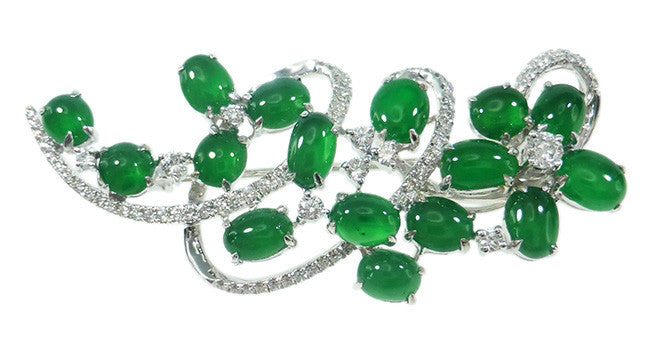 Jade Brooch - Natural Imperial A-Jade - Far East Gems & Jewellery