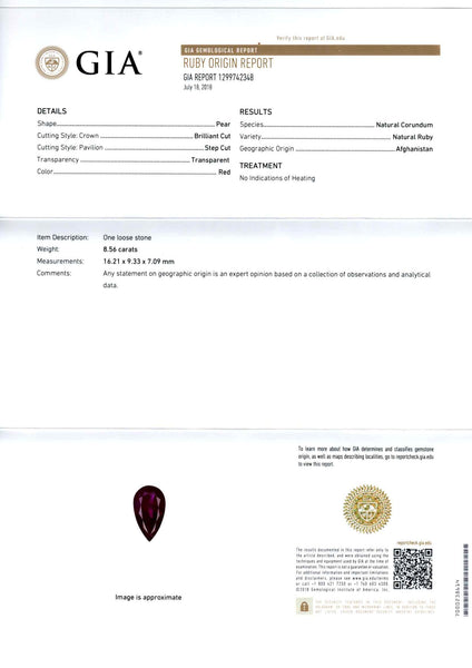 Afghanistan Ruby 8.06ct & 8.56ct Pair Unheated - Far East Gems & Jewellery