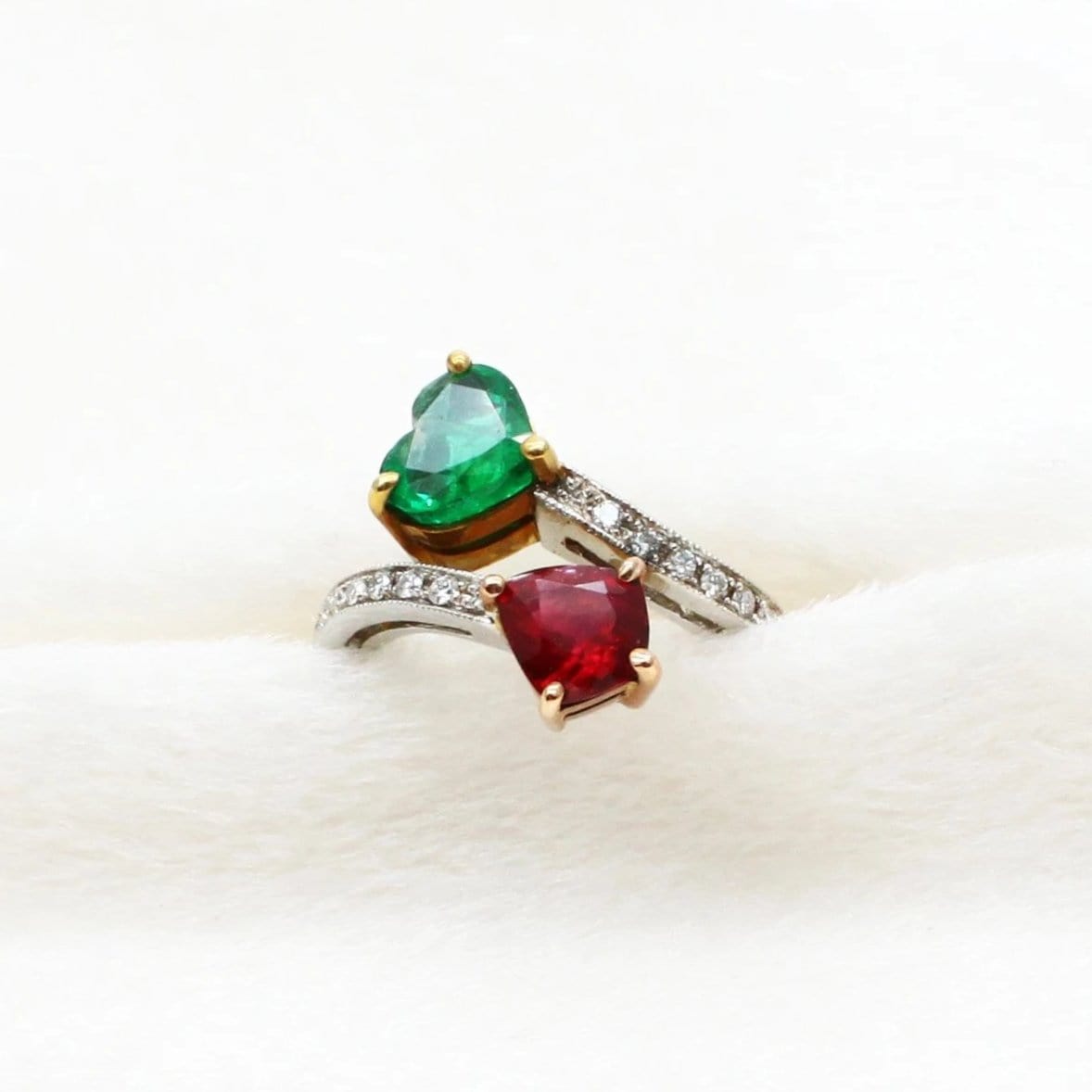 Ruby and Emerald Ring - Far East Gems & Jewellery