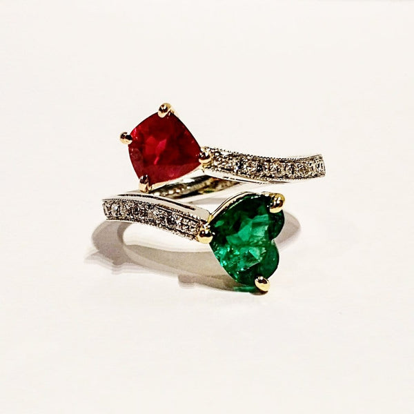 Ruby and Emerald Ring - Far East Gems & Jewellery