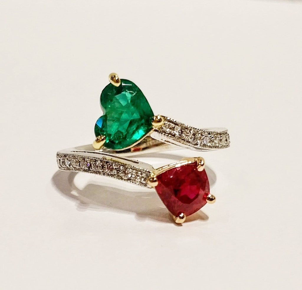 Retailer of 18kt ruby emerald ring | Jewelxy - 183781