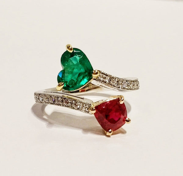 Ruby and Emerald Ring - Far East Gems & Jewellery