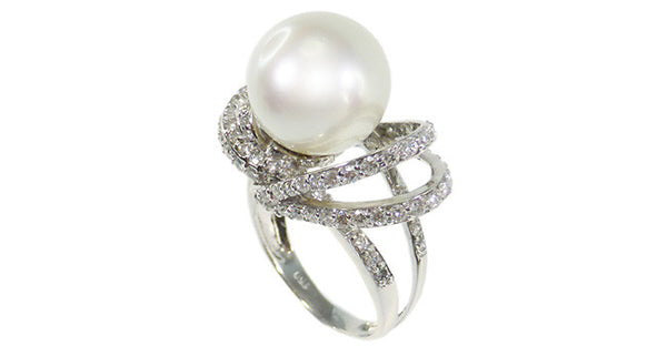 Pearl Ring with Diamond - Far East Gems & Jewellery