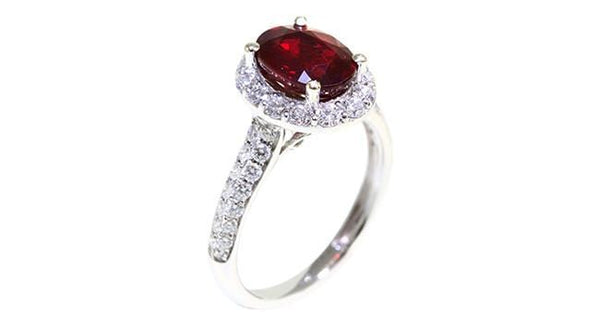 Ruby Ring 2.19ct 18k white gold with Diamonds - Far East Gems & Jewellery