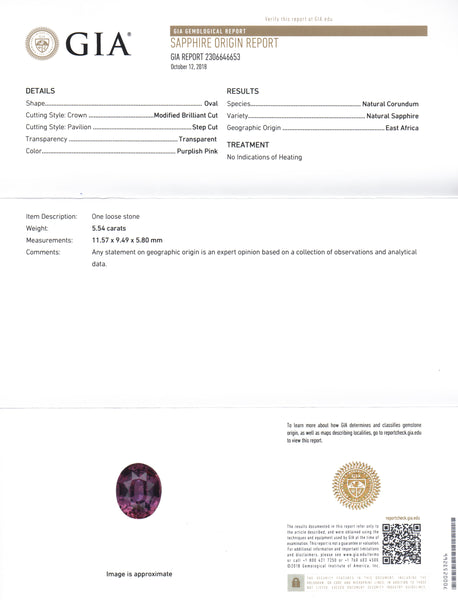Pink Sapphire 5.54ct Unheated - Far East Gems & Jewellery