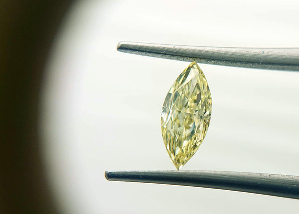Fancy Yellow Diamond 0.54ct Marquise shape - Far East Gems & Jewellery