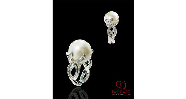 Imperial Pearl Ring with Diamond - Far East Gems & Jewellery
