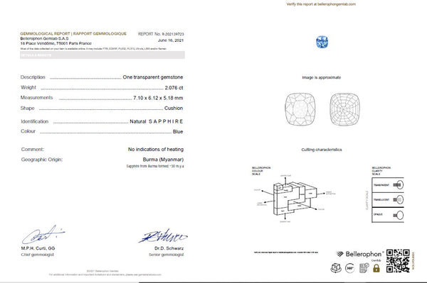 Sapphire 2.07ct No Heat Burma - Far East Gems & Jewellery